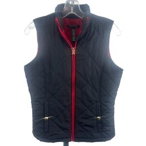 Classic Lauren Ralph Lauren Quilted Puffer Vest Black Red Size‎ Small
